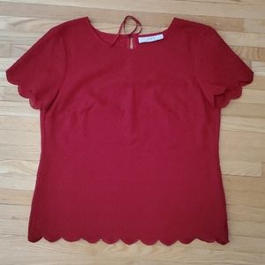 LOFT by Ann Taylor Red lace t-shirt Medium